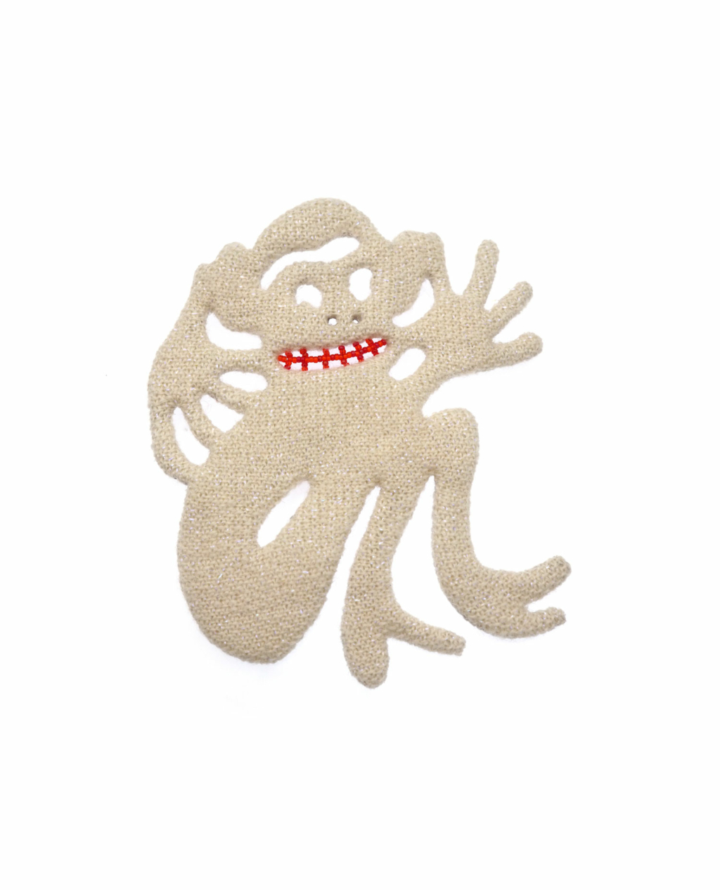 broche petit singe blanc